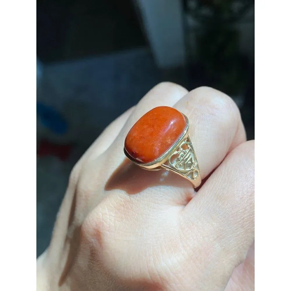 14k Huge Brown Gemstone Ring‎